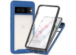 Custodia Per Google Pixel 8, Paraurti Con Protezione Dello Schermo Integrata Custodia Protettiva A 360° Blu Navy