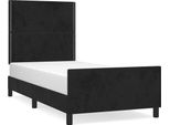 Vidaxl Struttura Letto Con Testiera Nera 90X190 Cm In Velluto