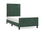 Vidaxl Struttura Letto Senza Materasso Verde Scuro 90X200 Cm Velluto