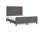 Vidaxl Struttura Letto Senza Materasso Grigio Scuro 140X200 Cm Velluto