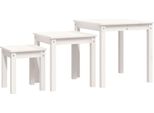 Vidaxl Set Tavoli 3 Pz. Legno Di Pino Massiccio Bianco