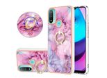 Custodia Per Motorola Moto E20 / E30 / E40, Custodia Protettiva In Silicone Tpu A Fantasia Con Supporto Ad Anello Rosa