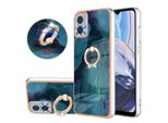 Custodia Per Motorola Moto E22 / E22I, Custodia Protettiva In Silicone Tpu A Fantasia Con Supporto Ad Anello Verde
