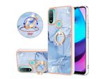 Custodia Per Motorola Moto E20 / E30 / E40, Custodia Protettiva In Silicone Tpu A Fantasia Con Supporto Ad Anello Blu