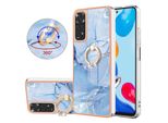 Custodia Per Xiaomi Redmi Note 11S / Note 11 4G, Custodia Protettiva In Silicone Tpu A Fantasia Con Supporto Ad Anello Blu