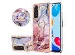 Custodia Per Xiaomi Redmi Note 11S / Note 11 4G, Custodia Protettiva In Silicone Tpu A Fantasia Con Supporto Ad Anello Oro Rosa