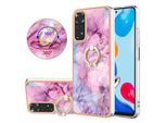 Custodia Per Xiaomi Redmi Note 11S / Note 11 4G, Custodia Protettiva In Silicone Tpu A Fantasia Con Supporto Ad Anello Rosa