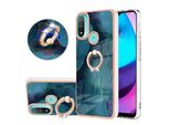 Custodia Per Motorola Moto E20 / E30 / E40, Custodia Protettiva In Silicone Tpu A Fantasia Con Supporto Ad Anello Verde