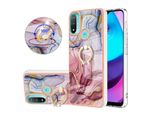 Custodia Per Motorola Moto E20 / E30 / E40, Custodia Protettiva In Silicone Tpu A Fantasia Con Supporto Ad Anello Oro Rosa