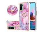 Custodia Per Xiaomi Redmi Note 10S / Note 10 4G, Custodia Protettiva In Silicone Tpu A Fantasia Con Supporto Ad Anello Rosa