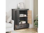 Vidaxl Credenza Grigia 83X41,5X100 Cm In Legno Di Pino Massiccio