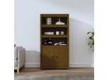 Vidaxl Credenza Marrone Miele 80X35X154 Cm In Legno Di Pino Massiccio