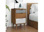 Vidaxl Comodino Molde Brown 40X35X65 Cm In Legno Di Pino Massiccio