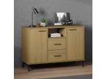 Credenza Oslo Con Gambe In Metallo Marrone 113X40X77 Cm In Legno Massiccio