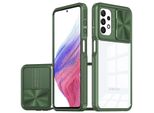 Custodia Galaxy A32 5G, Custodia Ibrida Trasparente In Tpu Con Copertura Scorrevole Della Fotocamera Samsung Galaxy A32 5G Verde