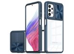 Custodia Galaxy A32 5G, Custodia Ibrida In Tpu Trasparente Con Copertura Scorrevole Per Fotocamera Samsung Galaxy A32 5G Blu
