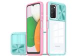 Custodia Galaxy A53 5G, Custodia Ibrida In Tpu Trasparente Con Copertura Scorrevole Per Fotocamera Samsung Galaxy A53 5G Azzurro