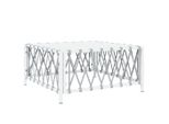 Tavolo Da Giardino Bianco 70X70X34 Cm In Tessuto
