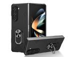 Custodia Per Samsung Galaxy Z Fold 5, Robusta Custodia Rigida In Pc, Antiurto Con Supporto Ad Anello E Supporto Nero