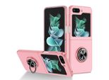 Custodia Rigida Sottile Per Samsung Galaxy Z Flip 5, Con Supporto Ad Anello Rosa