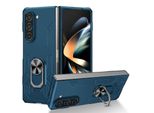 Custodia Per Samsung Galaxy Z Fold 5, Robusta Custodia Rigida In Pc, Antiurto Con Supporto Ad Anello E Supporto Blu Scuro