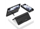Custodia Per Samsung Galaxy Z Fold 5, Protezione Magnetica Della Cerniera, Cover All-Inclusive Con Protezione Dello Schermo E Supporto Nero