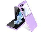 Custodia Per Samsung Galaxy Z Flip 5 Custodia Pc Solida Sottile E Opaca Con Pellicola Protettiva Per Il Display Viola