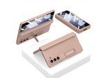 Custodia Per Samsung Galaxy Z Fold 5, Protezione Magnetica Della Cerniera, Cover All-Inclusive Con Protezione Dello Schermo E Supporto Oro