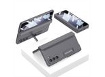 Custodia Per Samsung Galaxy Z Fold 5, Protezione Magnetica Della Cerniera, Cover All-Inclusive Con Protezione Dello Schermo E Supporto Grigio