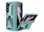 Custodia Per Samsung Galaxy Z Fold 5 Robusta A Doppio Strato, Protezione Militare Con Supporto Ad Anello E Supporto Verde