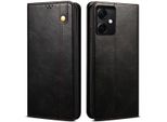 Custodia Per Xiaomi Redmi Note 12, Portafoglio In Pelle Flip Case Con Funzione Stand Nero