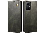 Custodia Per Xiaomi Redmi Note 12S, Portafoglio In Pelle Flip Case Con Funzione Stand Verde