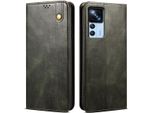 Custodia Per Xiaomi 12T / 12T Pro / Redmi K50 Ultra, Custodia In Pelle Flip Wallet Con Funzione Stand Verde