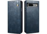 Custodia Per Google Pixel 7A, Custodia Flip In Pelle Con Funzione Stand Blu