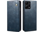 Custodia Per Xiaomi Redmi Note 12 Pro 5G, Portafoglio In Pelle Flip Case Con Funzione Stand Blu