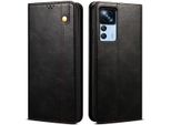 Custodia Per Xiaomi 12T / 12T Pro / Redmi K50 Ultra, Custodia In Pelle Flip Wallet Con Funzione Stand Nero