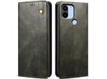 Custodia Per Xiaomi Poco C50, Custodia In Pelle Flip Wallet Con Funzione Stand Verde