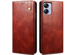 Custodia Per Samsung Galaxy A04E, Custodia Flip In Pelle Con Funzione Stand Rosso