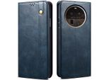 Custodia Per Oppo Find X6 Pro, Custodia In Pelle Flip Wallet Con Funzione Stand Blu