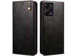 Custodia Per Xiaomi Redmi Note 12 Pro+ 5G, Custodia In Pelle Flip Wallet Con Funzione Di Stand Nero