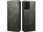 Custodia Per Xiaomi Redmi Note 12 Pro 5G, Custodia In Pelle Flip Wallet Con Funzione Stand Verde