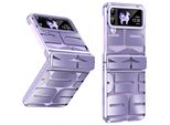 Custodia Per Samsung Galaxy Z Flip 3 5G, Custodia Trasparente Galvanizzata Con Protezione Della Cerniera Viola