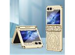Custodia Per Samsung Galaxy Z Flip 5 Custodia Protettiva Galvanizzata Con Protezione Della Cerniera Oro