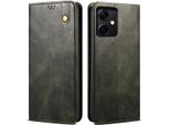 Custodia Per Xiaomi Redmi Note 12, Custodia In Pelle Flip Wallet Con Funzione Stand Verde