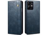 Custodia Per Xiaomi Redmi Note 12, Portafoglio In Pelle Flip Case Con Funzione Stand Blu