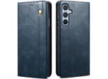 Custodia Per Samsung Galaxy A14 5G/4G, Custodia In Pelle Flip Wallet Con Funzione Stand Blu