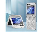 Custodia Per Samsung Galaxy Z Flip 5 Custodia Protettiva Galvanizzata Con Protezione Della Cerniera Argento