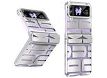 Custodia Per Samsung Galaxy Z Flip 4 5G, Custodia Galvanizzata Trasparente Con Protezione Della Cerniera Argento