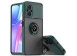 Custodia Per Xiaomi Poco M4 5G Opaca Traslucida In Tpu Con Supporto Ad Anello E Supporto Verde Scuro