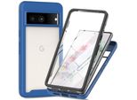 Custodia Per Google Pixel 7A, Paraurti Con Protezione Dello Schermo Integrata Custodia Protettiva A 360° Blu Scuro